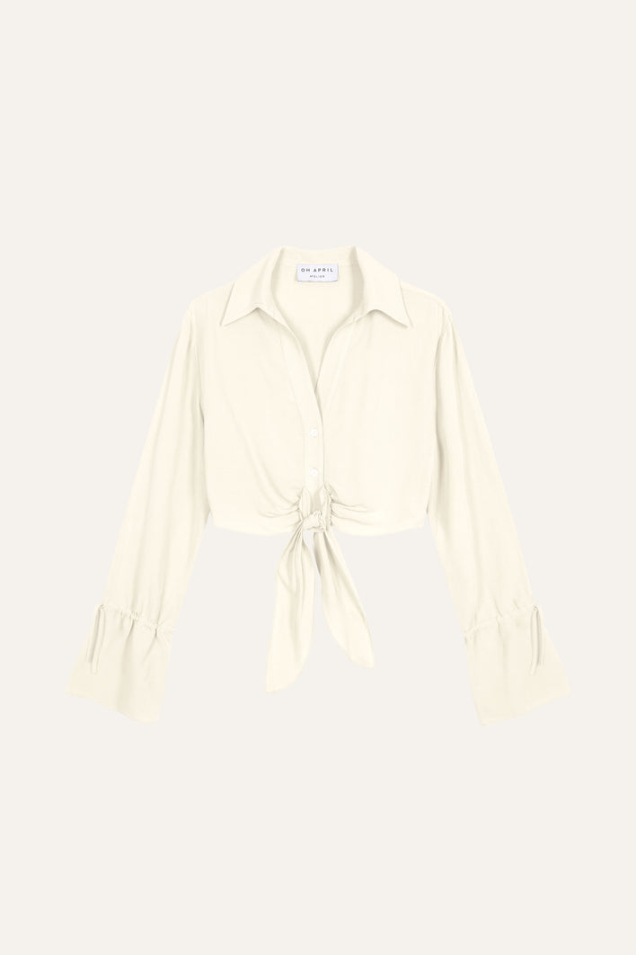 Solène Knot Blouse Ecru