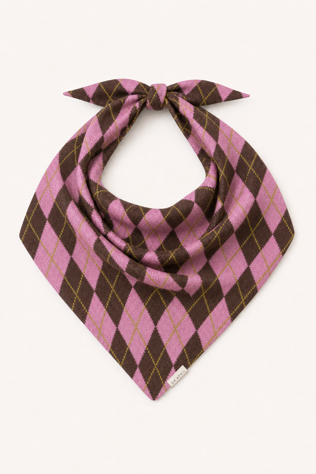 Elsie Triangle Scarf Dark Brown Argyle