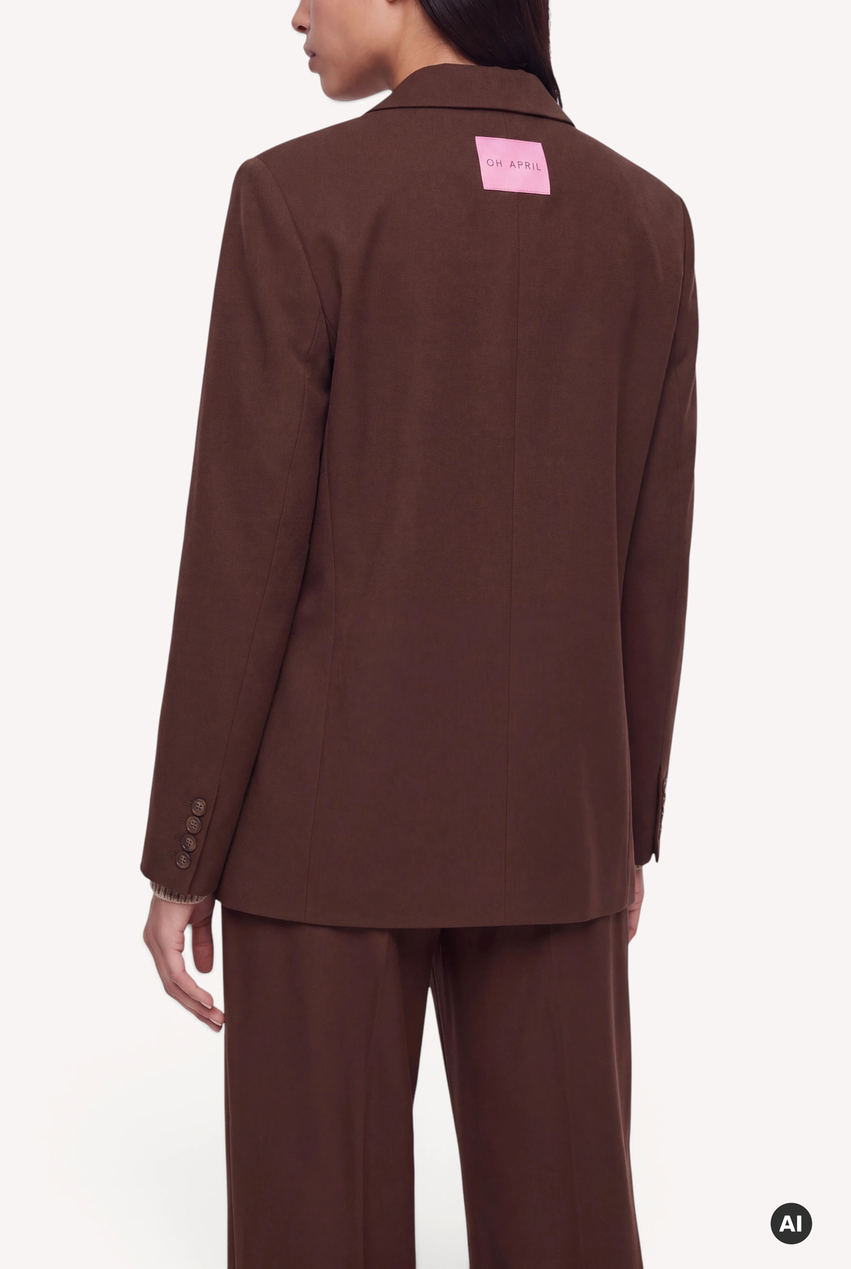 Isalie Asymmetric Blazer Dark Brown