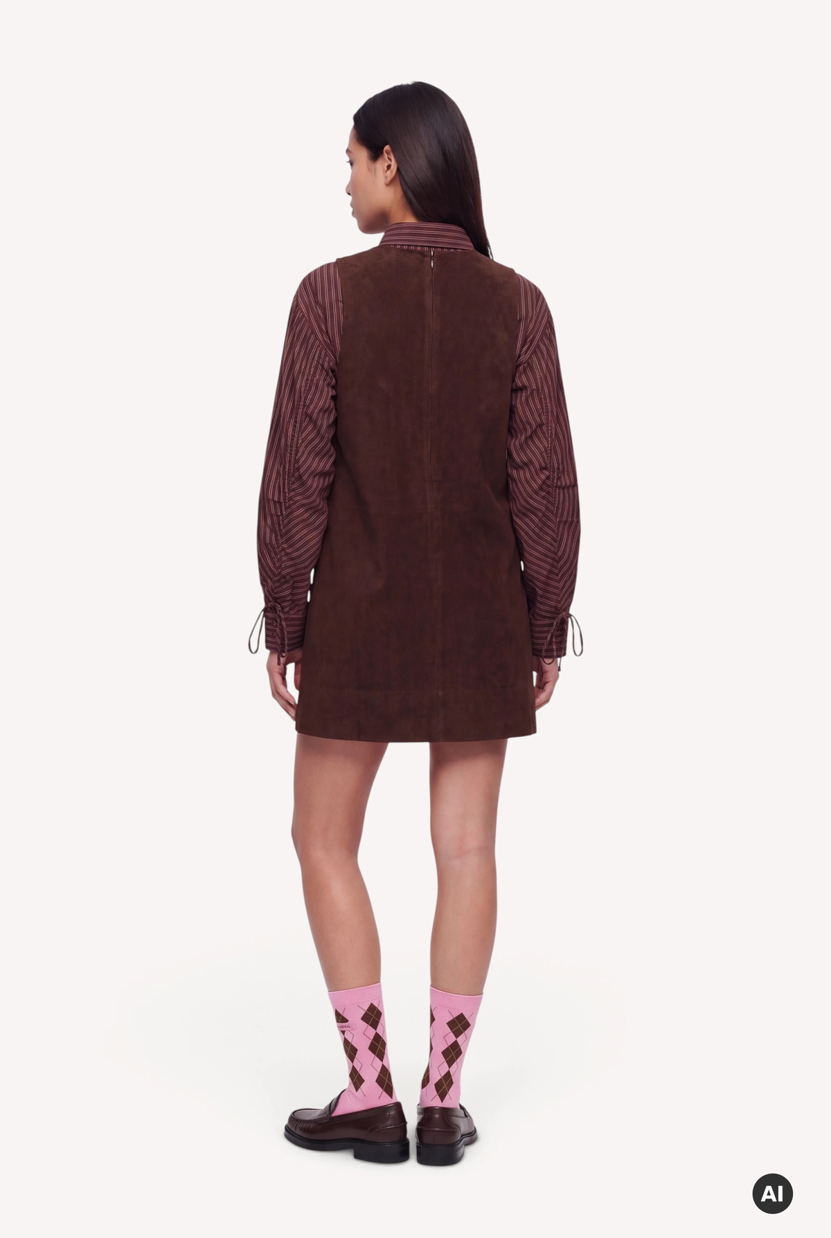 Lorena Velour Dress Dark Brown