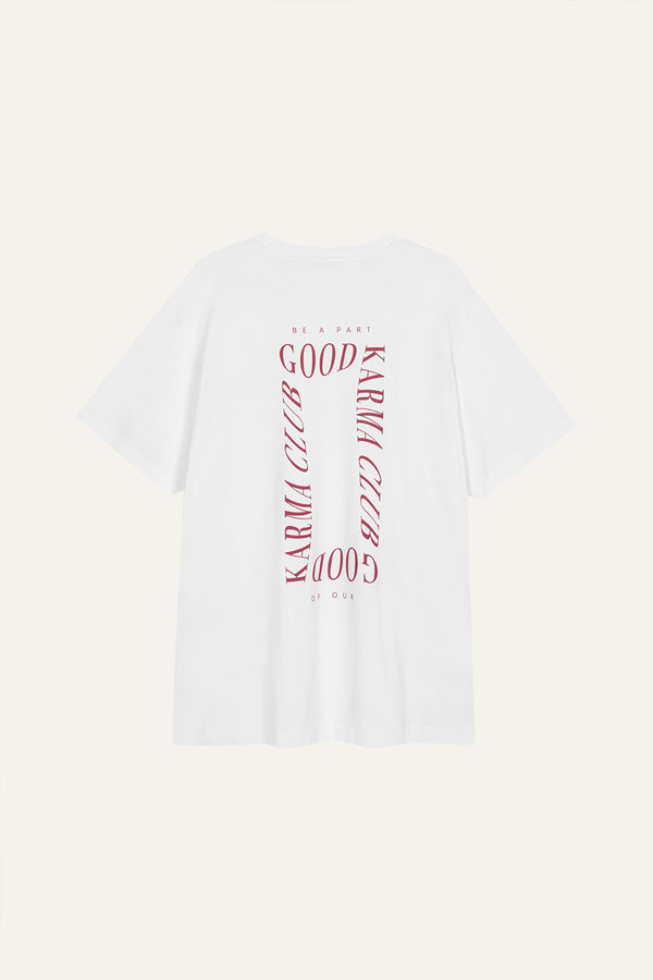 Boyfriend T-Shirt White/Berry Good Karma Club