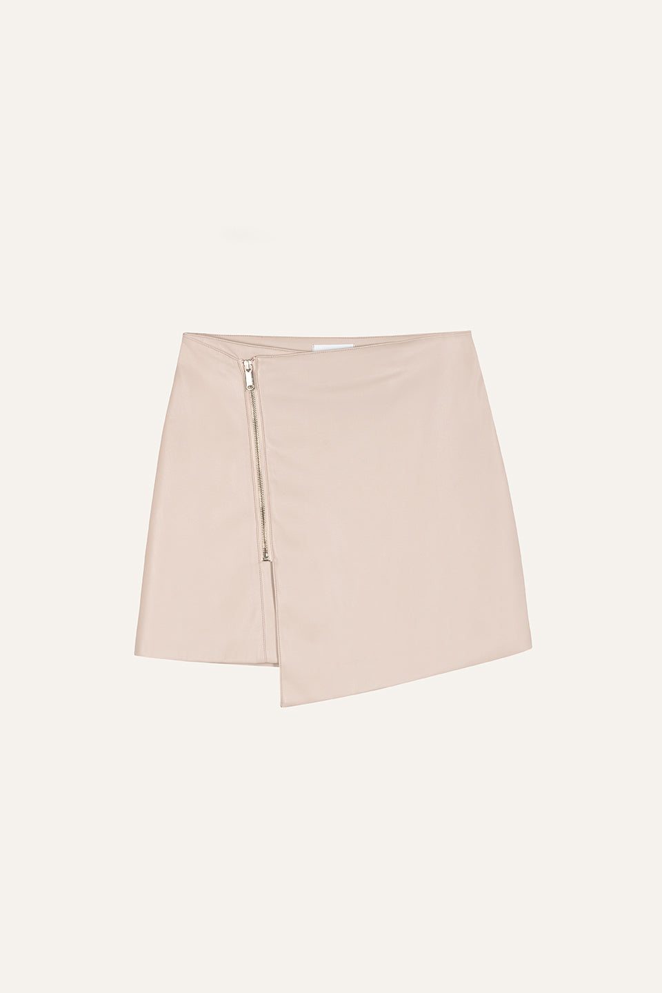 Avie Vegan Leather Mini Skirt Greige