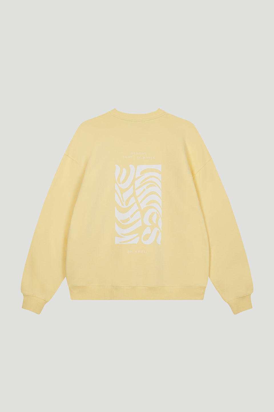 Oversized Sweater Pastel Yellow Waves