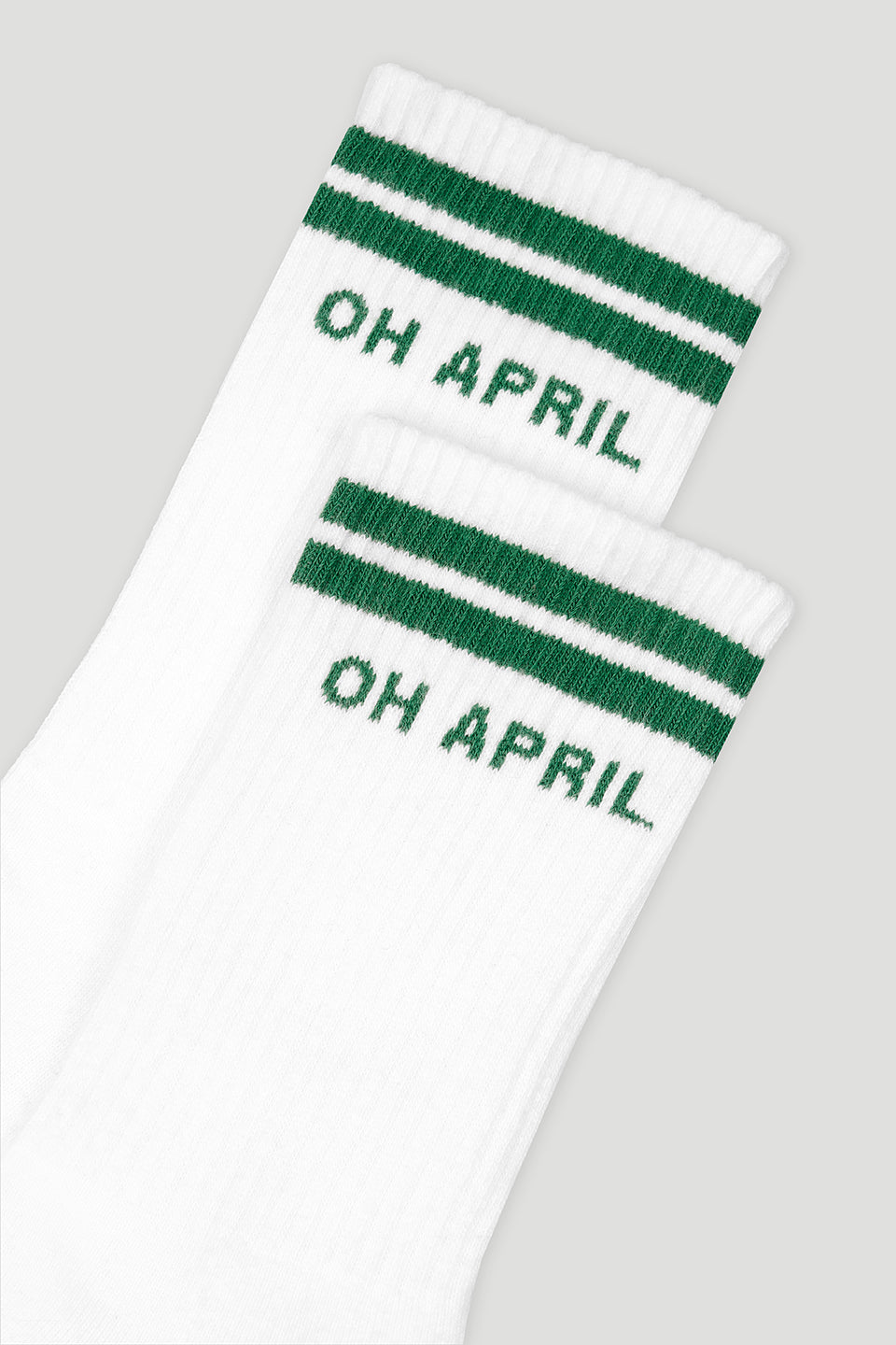 Steffi Socks OH APRIL White/Forest Green