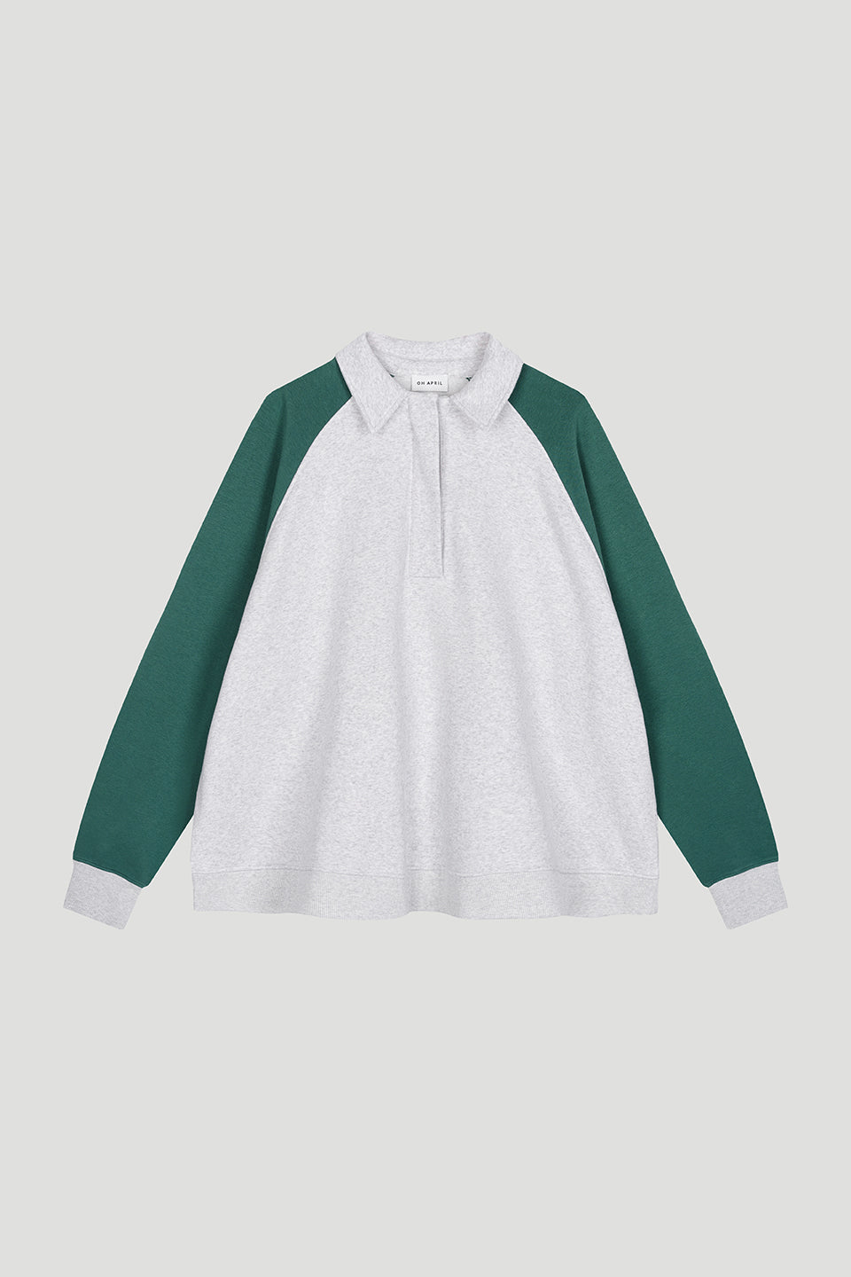 Polo Sweatshirt Grey/Forest Green Progress