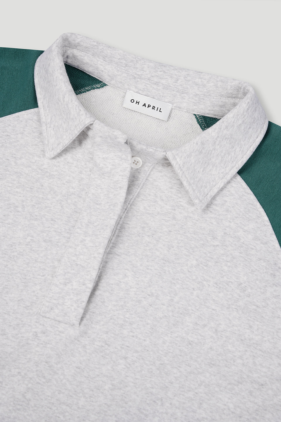 Polo Sweatshirt Grey/Forest Green Progress