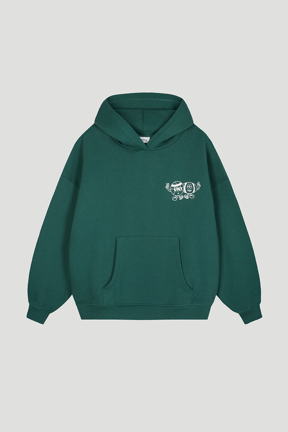 Boyfriend Hoodie Forest Green Cartoon