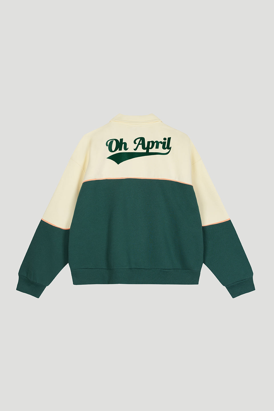 College Jacket Buttercream/Forest Green Retro OH APRIL