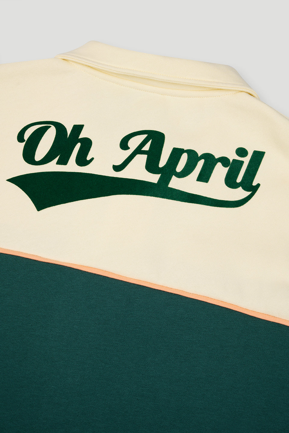 College Jacket Buttercream/Forest Green Retro OH APRIL