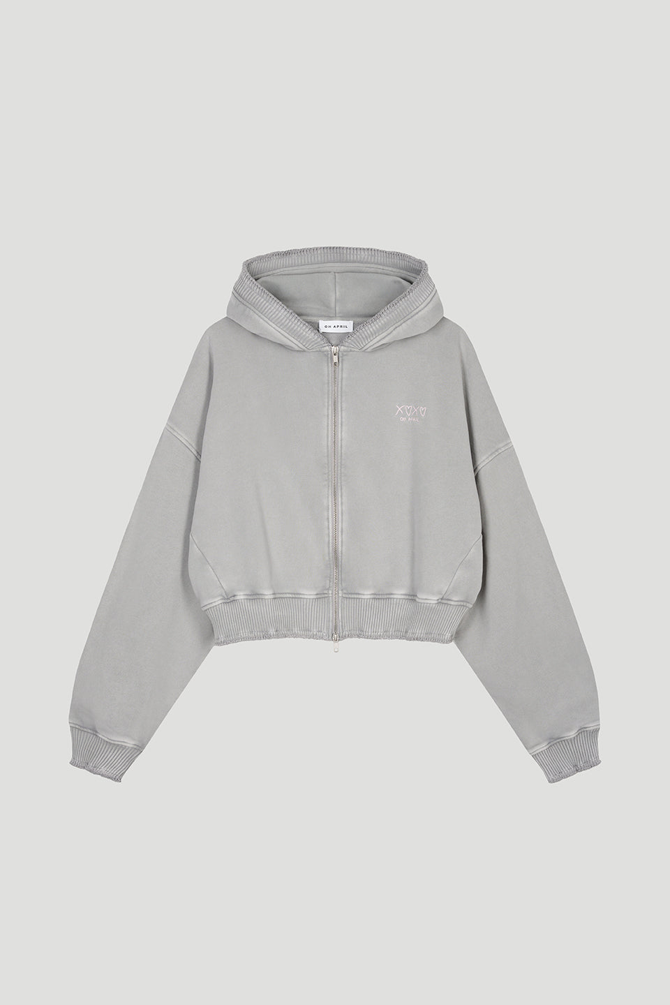 Rosina Zipper Sweater Light Grey Acid