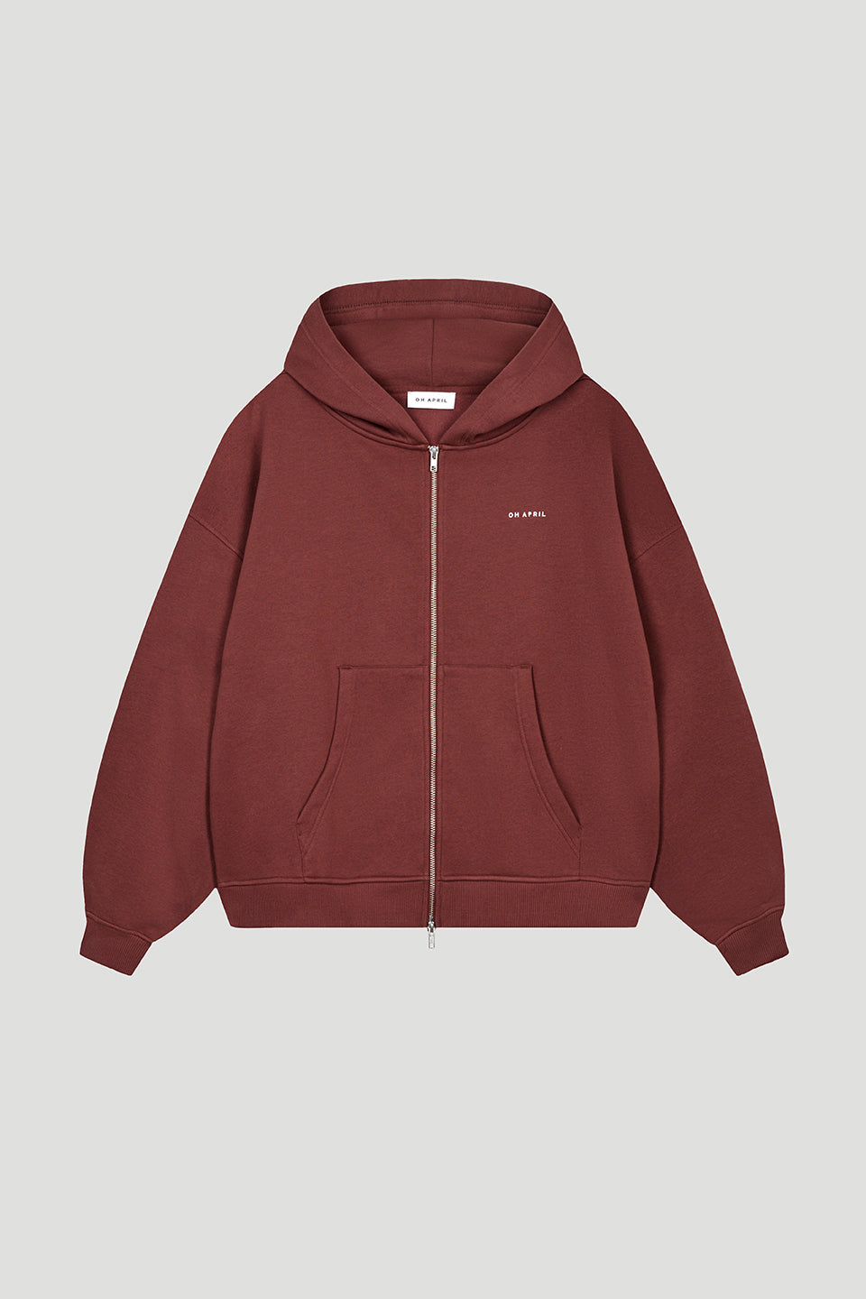 Zip Boyfriend Hoodie Cherrywood