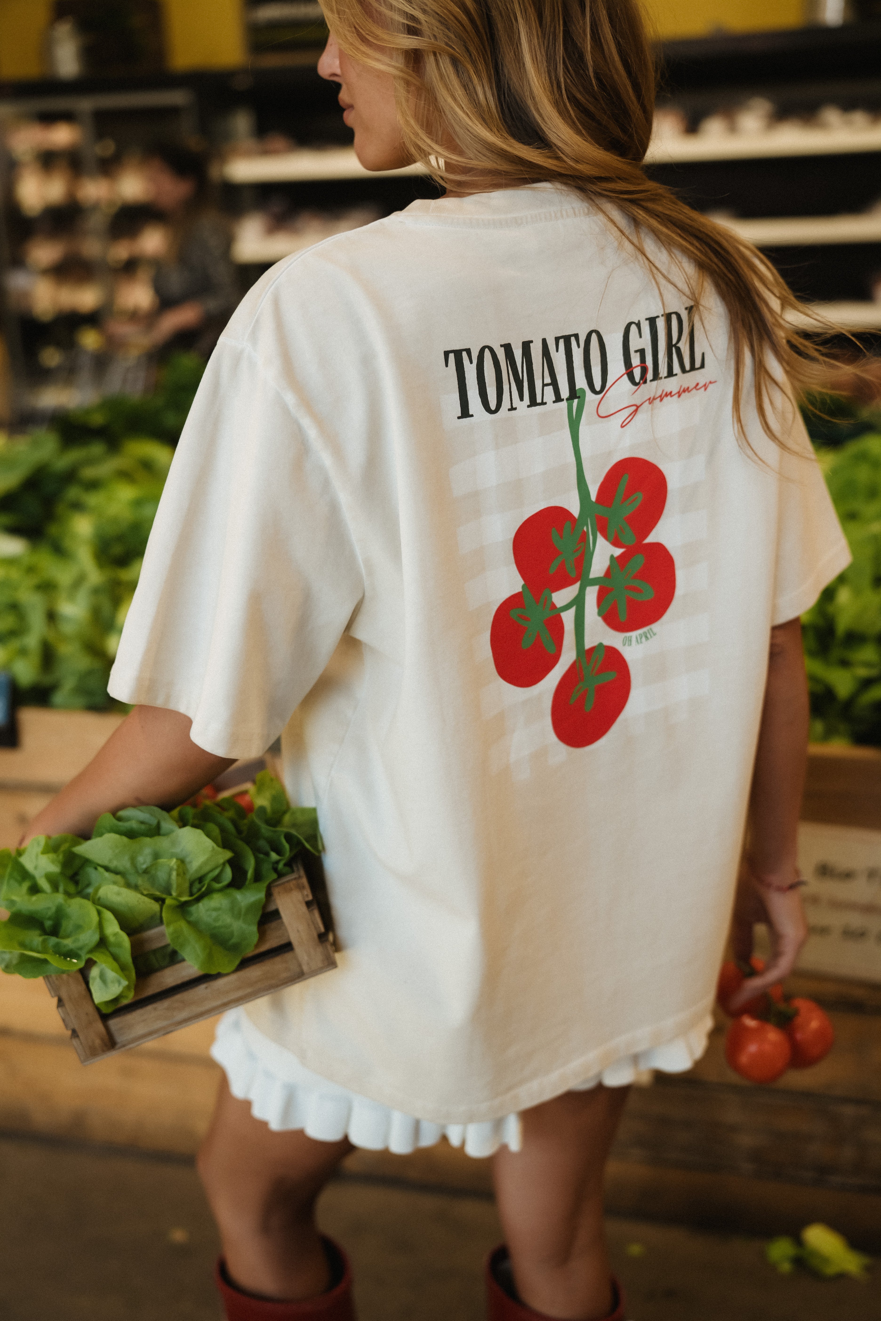 BF T-Shirt Tomato Girl White Vintage