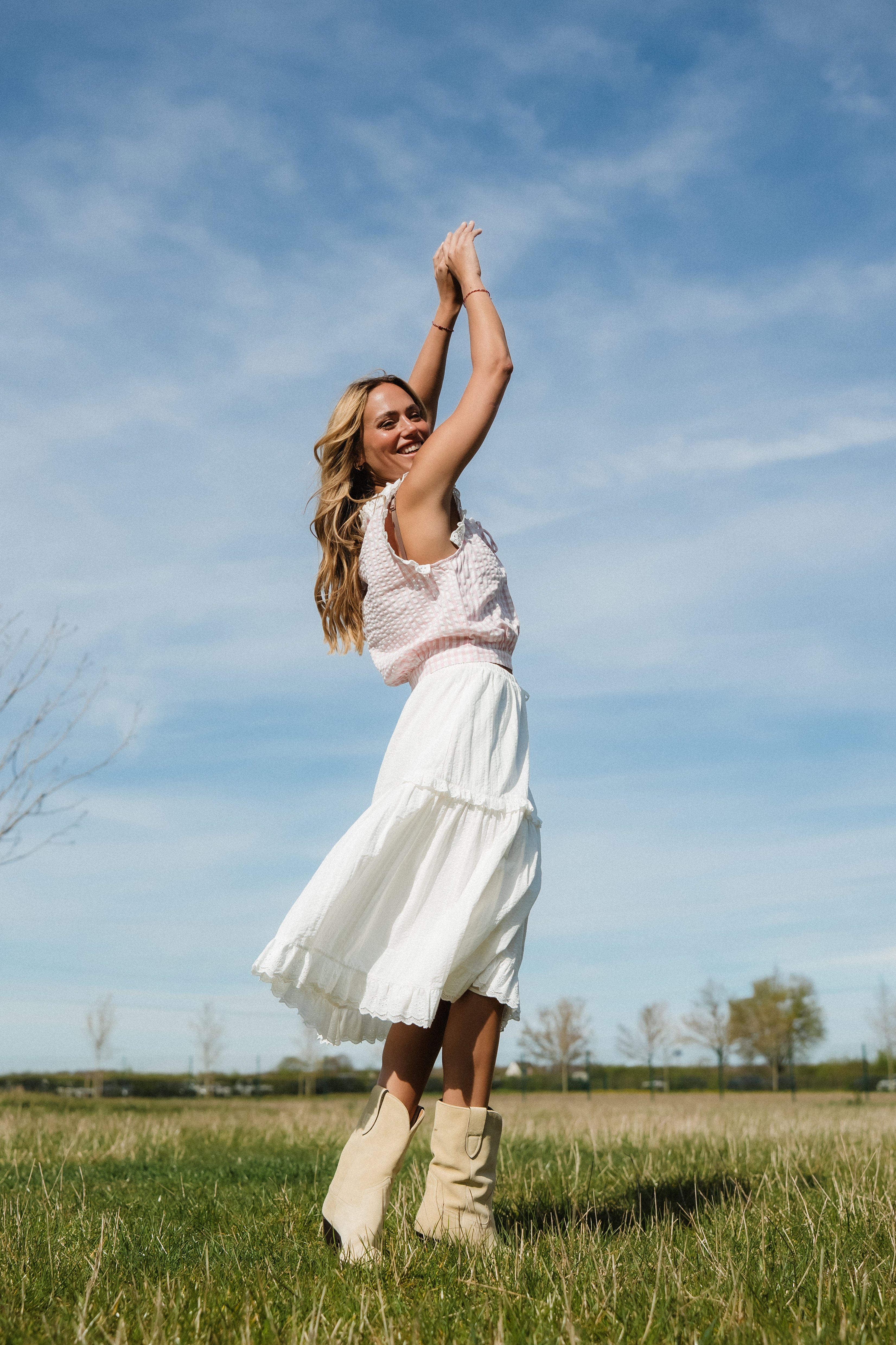 Christel Midi Skirt White