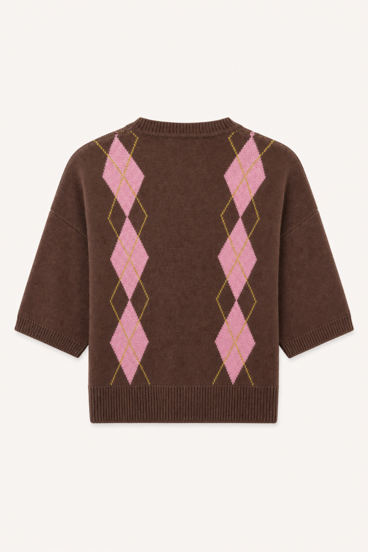 Margaux Knit T-Shirt Dark Brown Argyle
