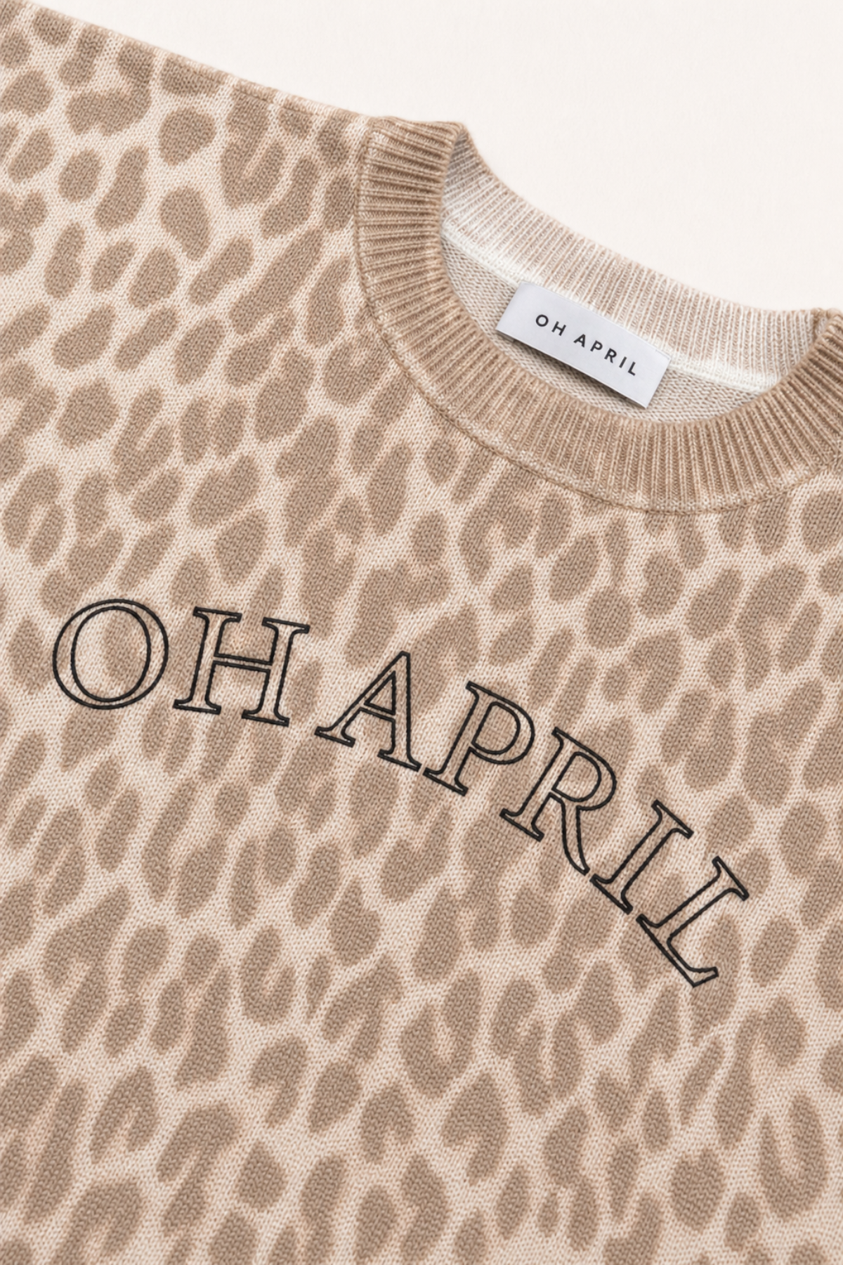 Margaux Knit T-Shirt Leo Beige
