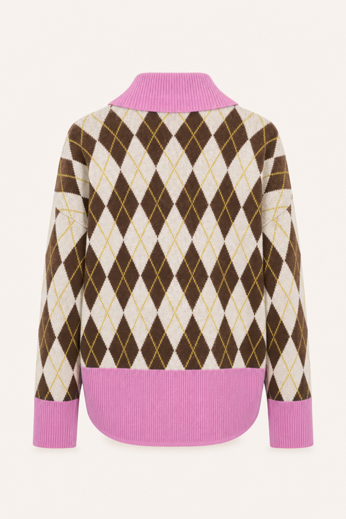 Maya Knit Polo Dark Brown Argyle