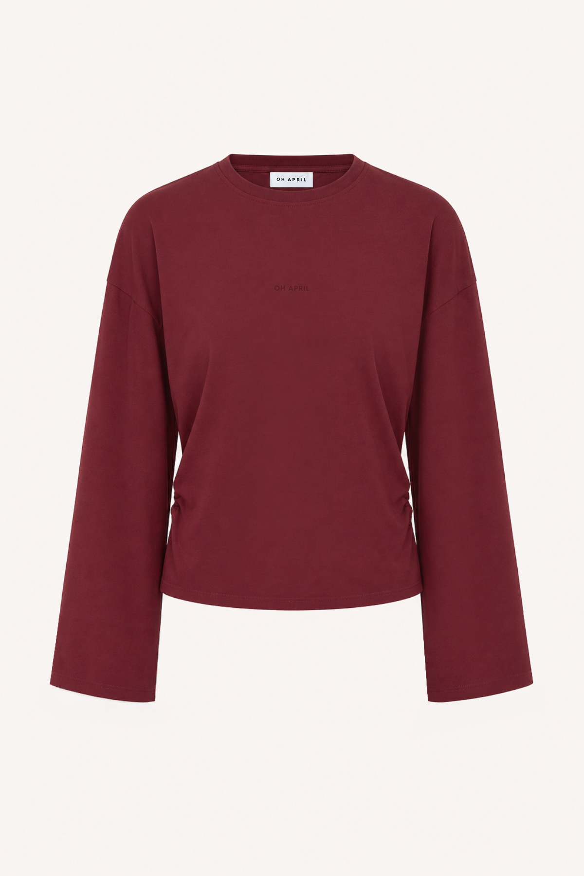 Longsleeve mit Raffung – Dark Red