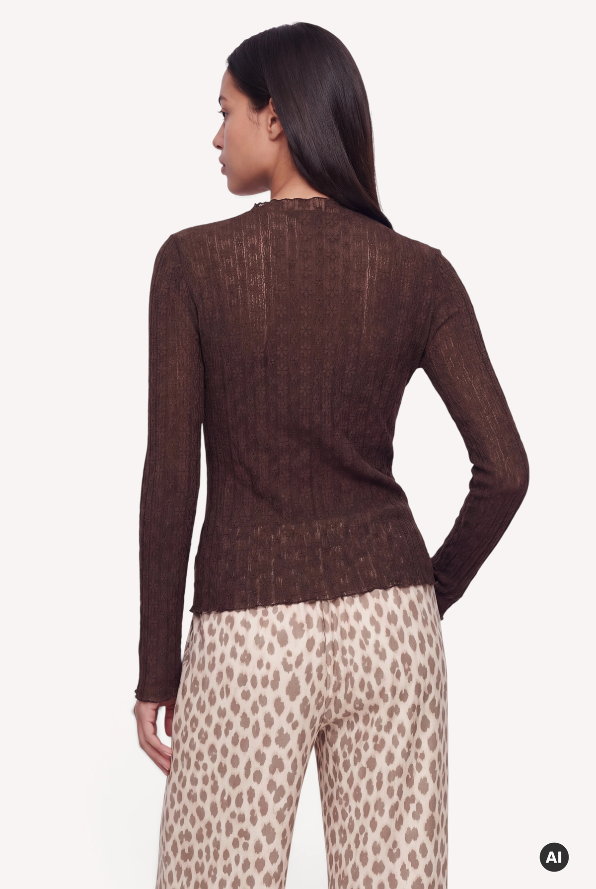 Zahara Lace Longsleeve Dark Brown