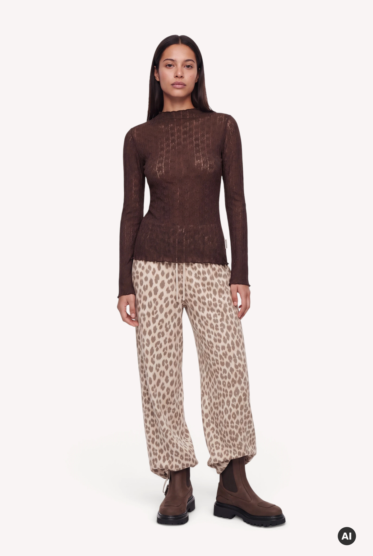 Zahara Lace Longsleeve Dark Brown