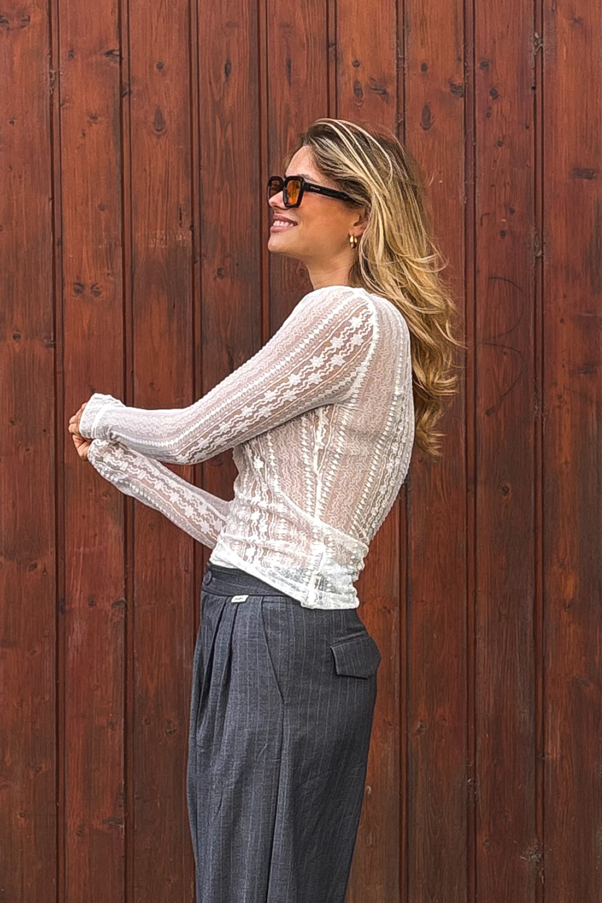 Zahara Lace Longsleeve Off White