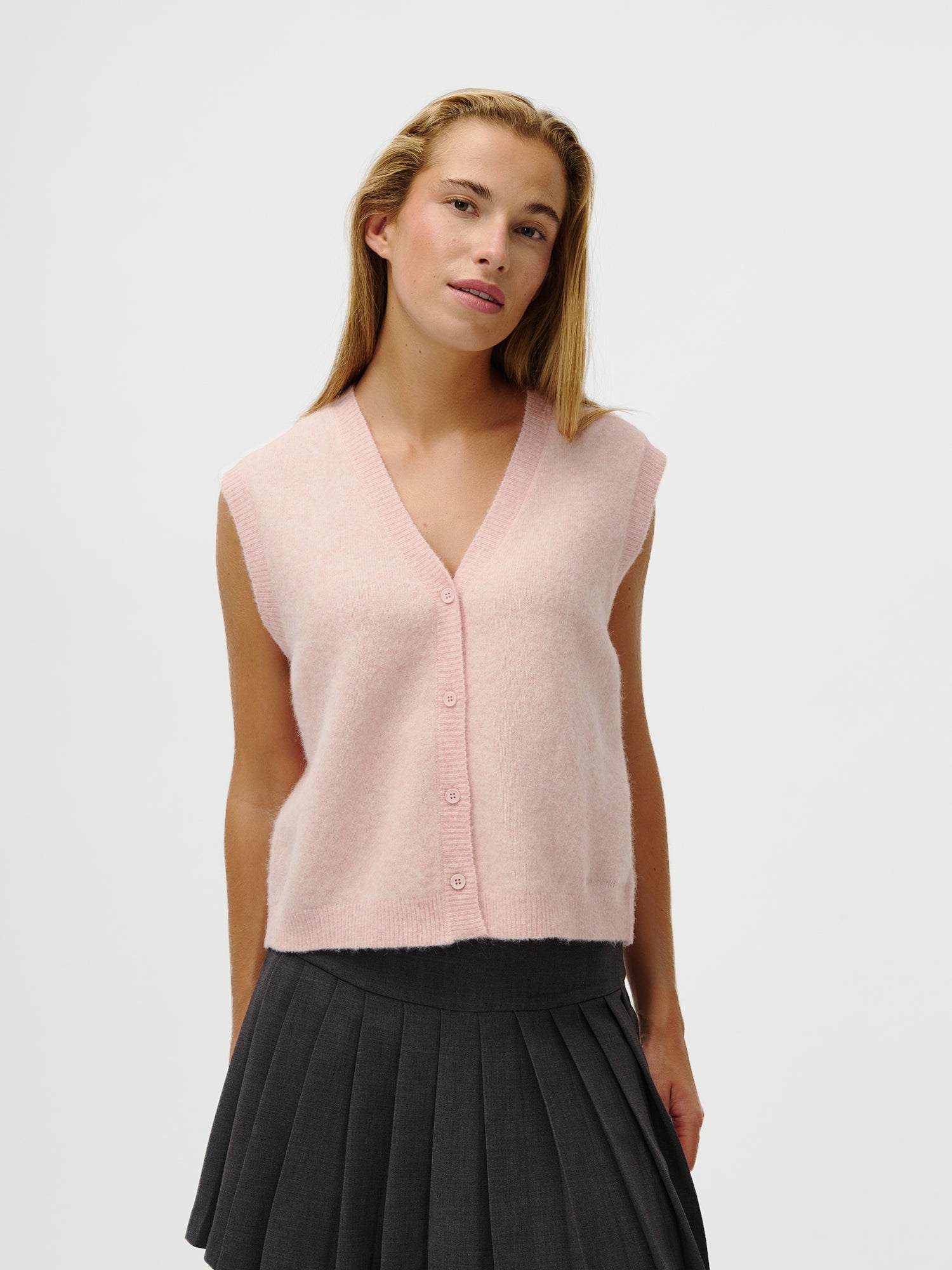 Amira Knit Vest Light Pink