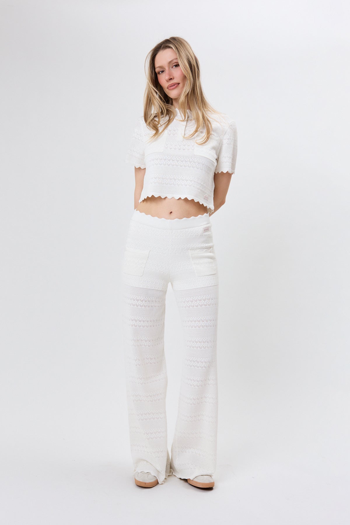 Aurea Flared Knit Pants Off White