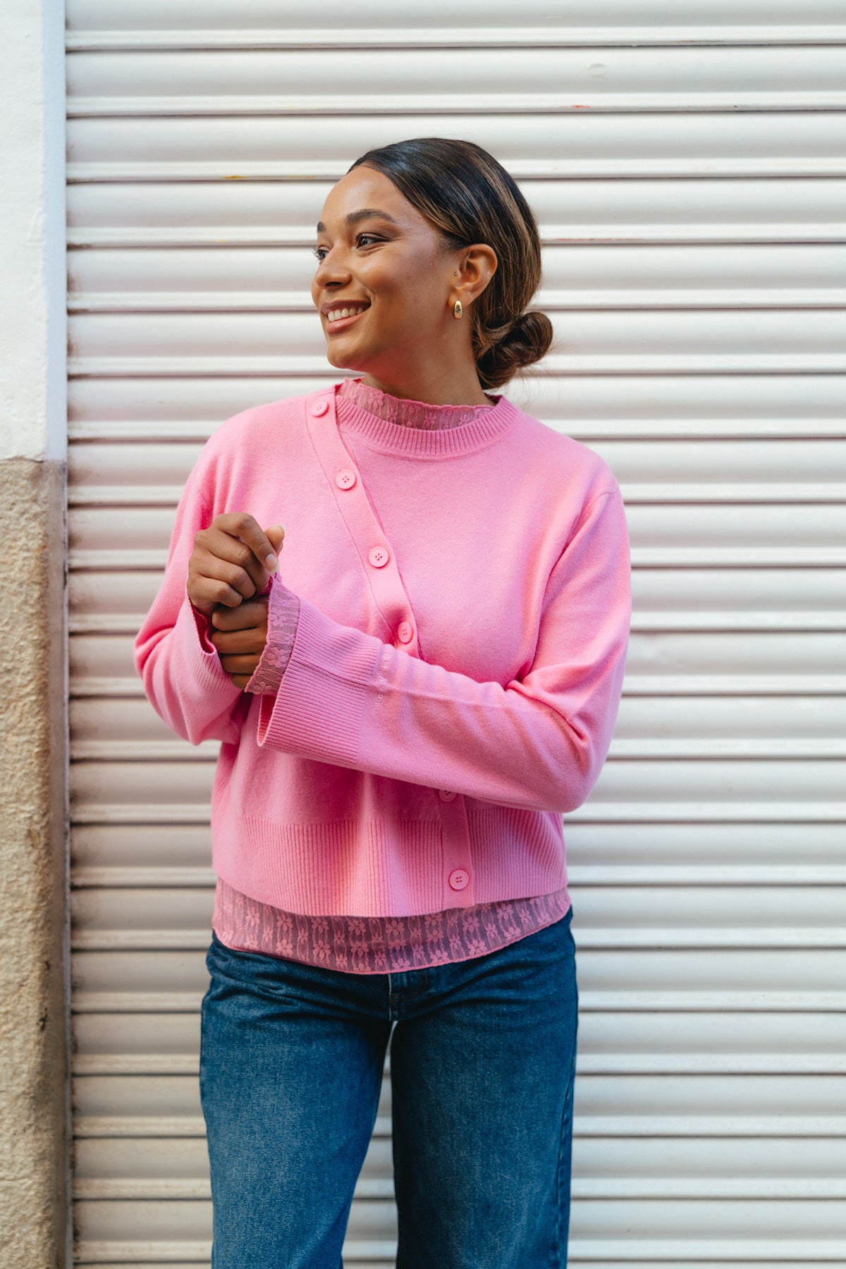 Strickcardigan aus Wolle – Pink