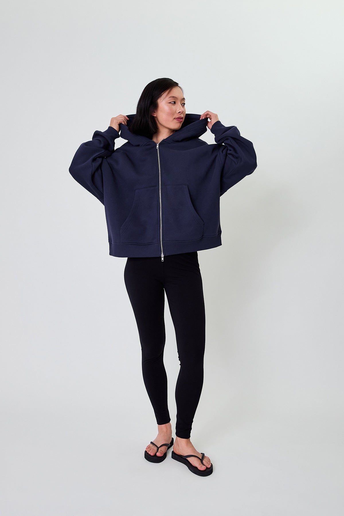 Zip Boyfriend Hoodie Blackberry
