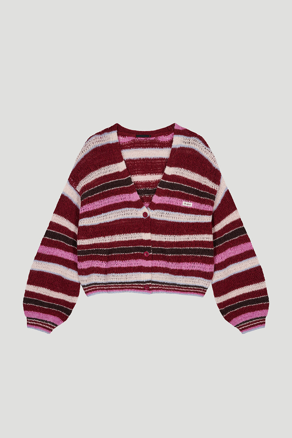 Carina Knit Cardigan Merlot Stripe