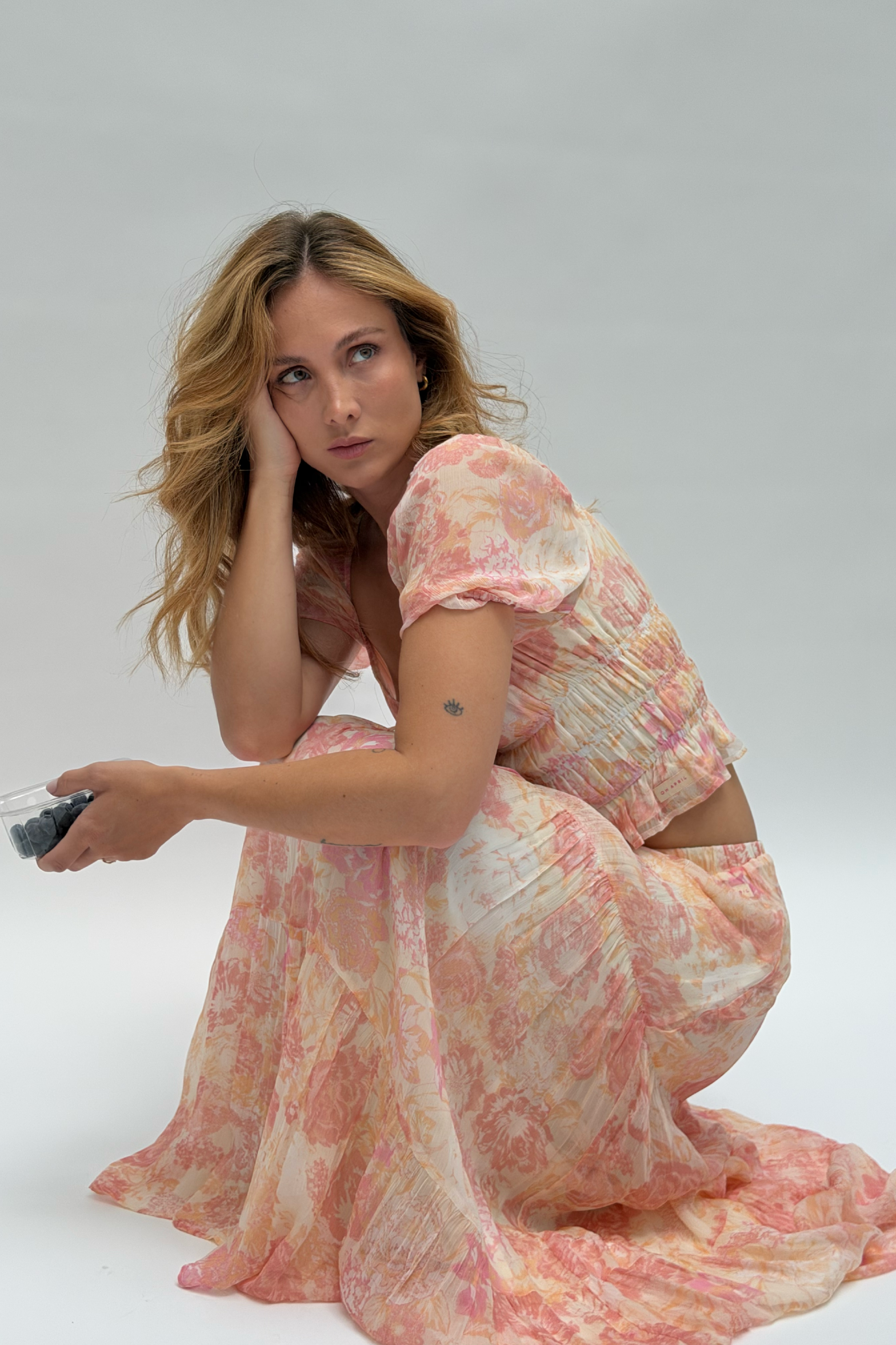 Caloa Volant Skirt Soft Floral