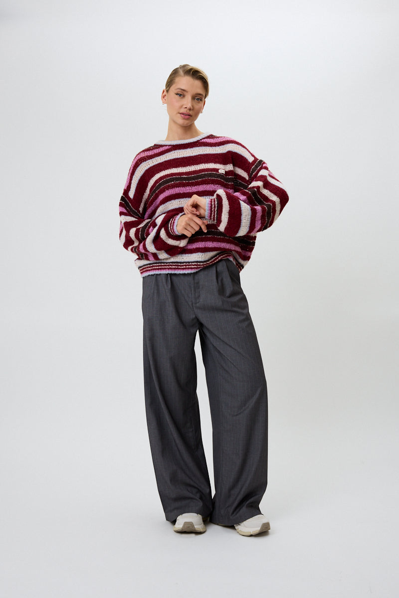 Celina Knit Jumper Merlot Stripe