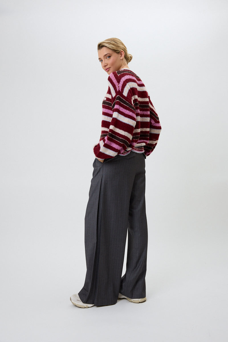 Celina Knit Jumper Merlot Stripe