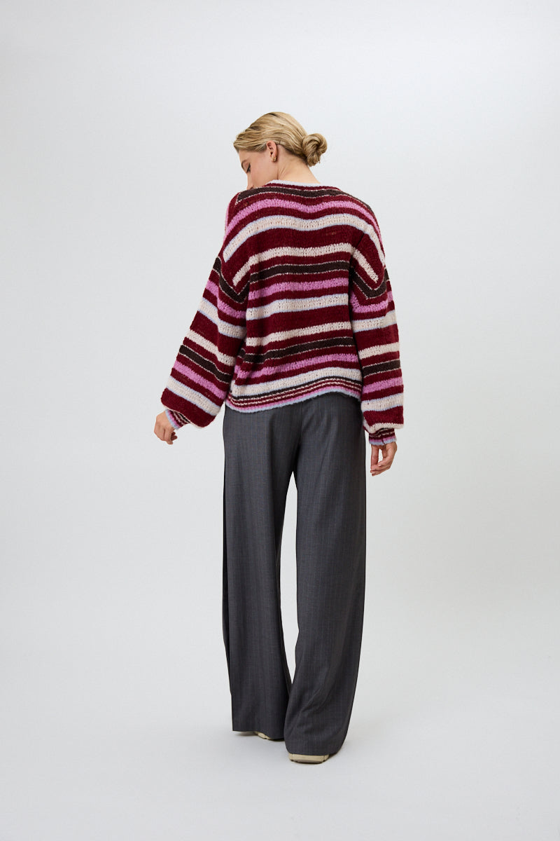 Celina Knit Jumper Merlot Stripe