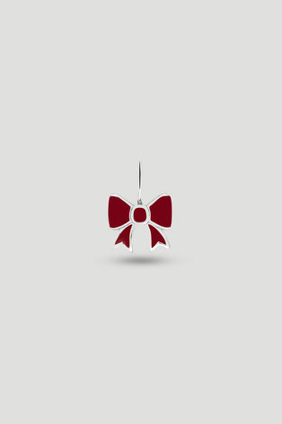 Bow Charm Red Silber