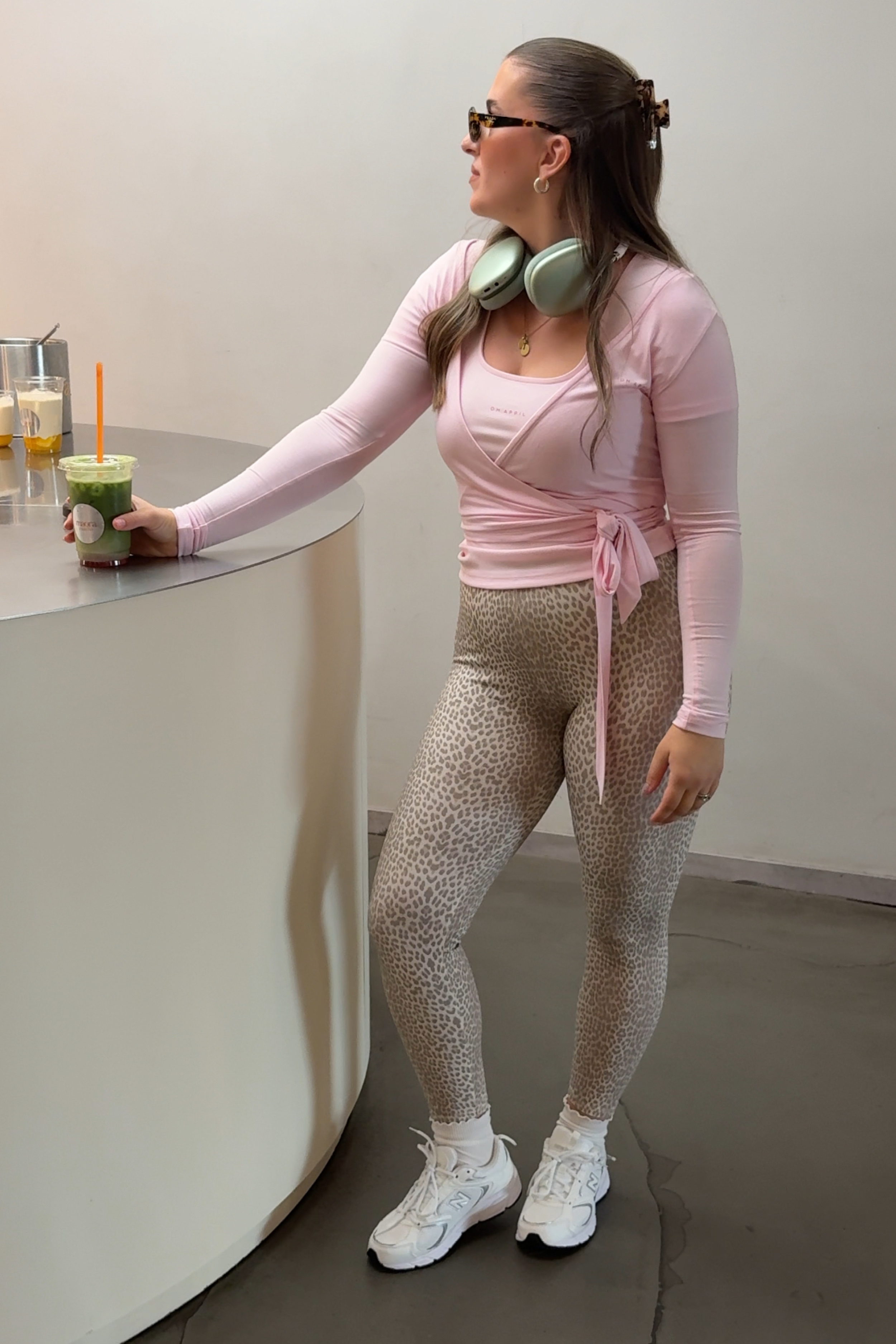 Rita Cropped Leggings Micro Leo Beige
