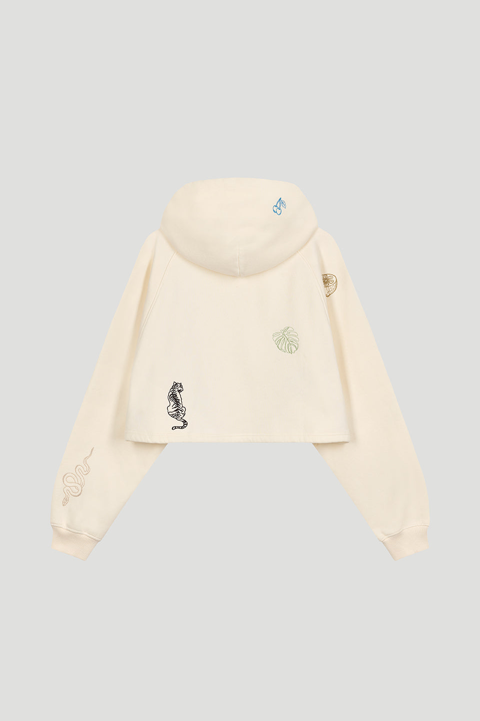 Cropped Hoodie Scribble Soft Sand