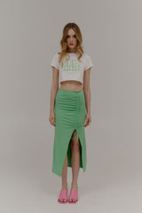 Catia Drawstring Skirt Light Green