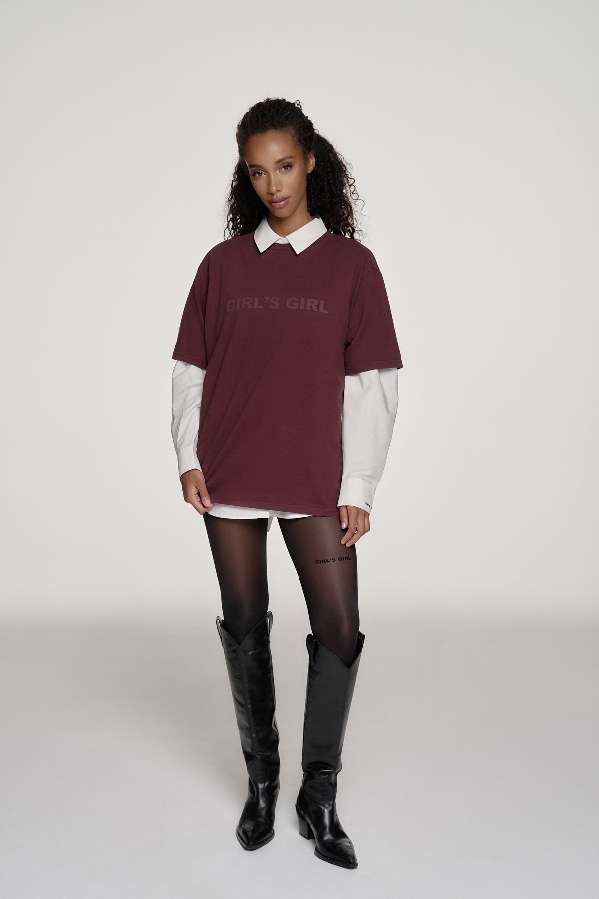 BF T-Shirt Girl's Girl Aubergine Brown