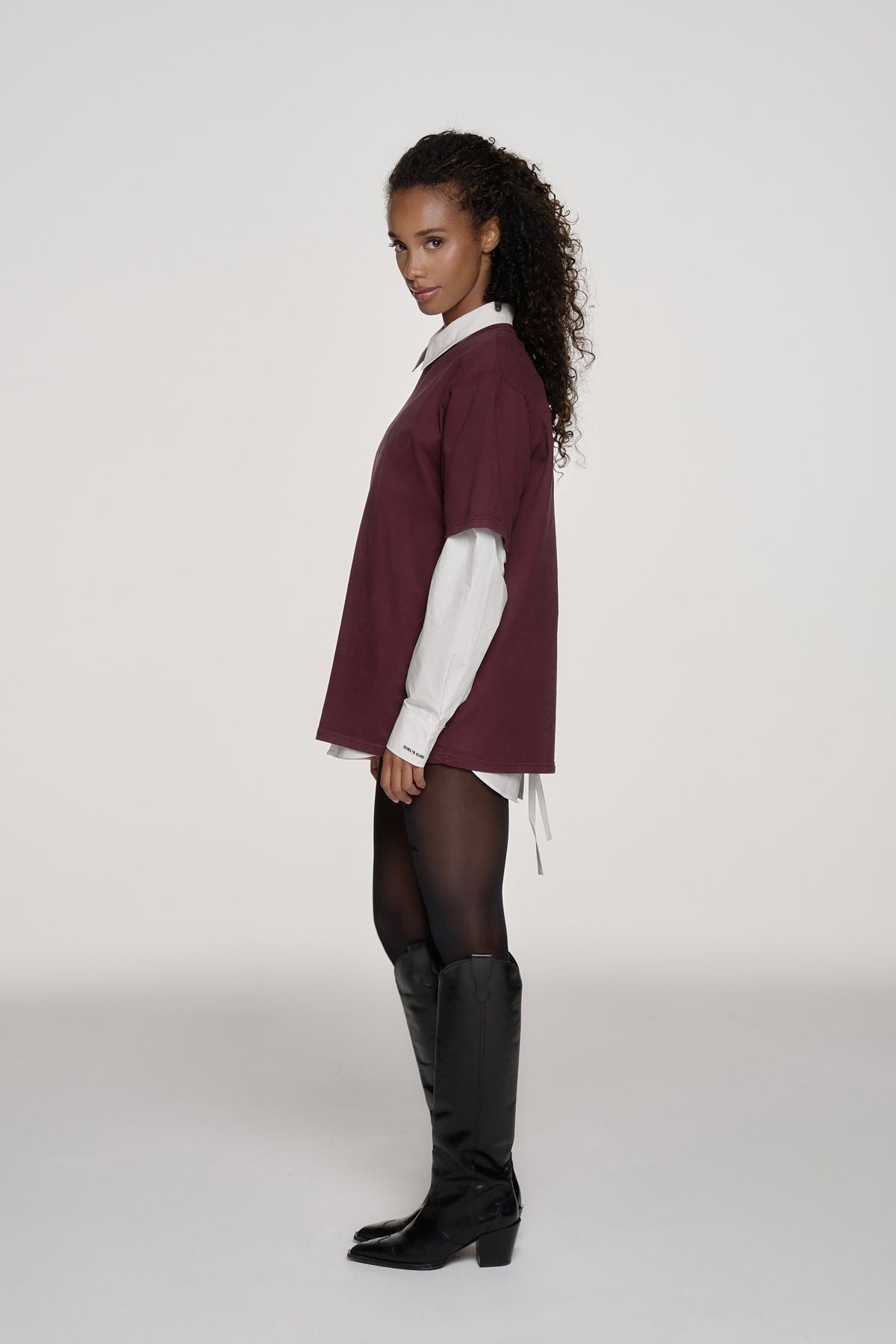 BF T-Shirt Girl's Girl Aubergine Brown