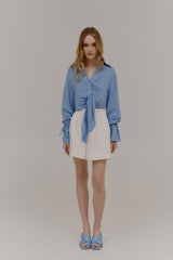 Solène Knot Blouse Azure Blue