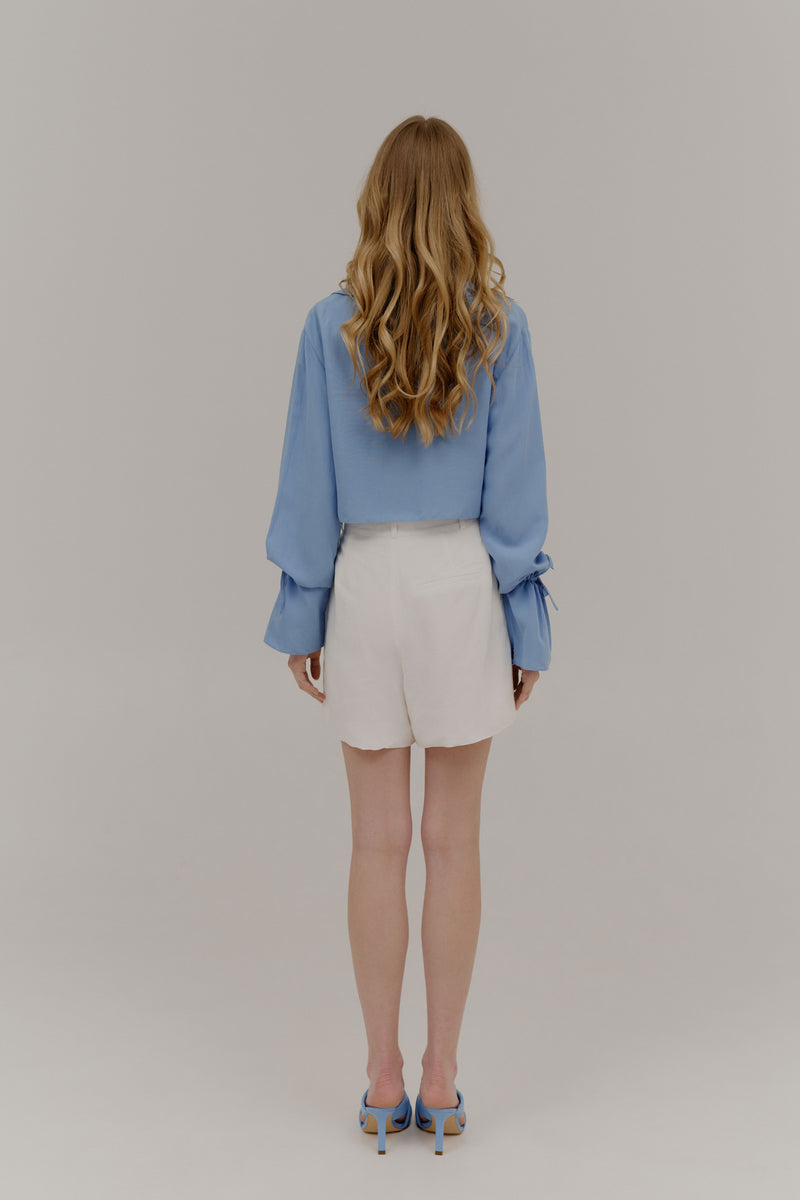Solène Knot Blouse Azure Blue