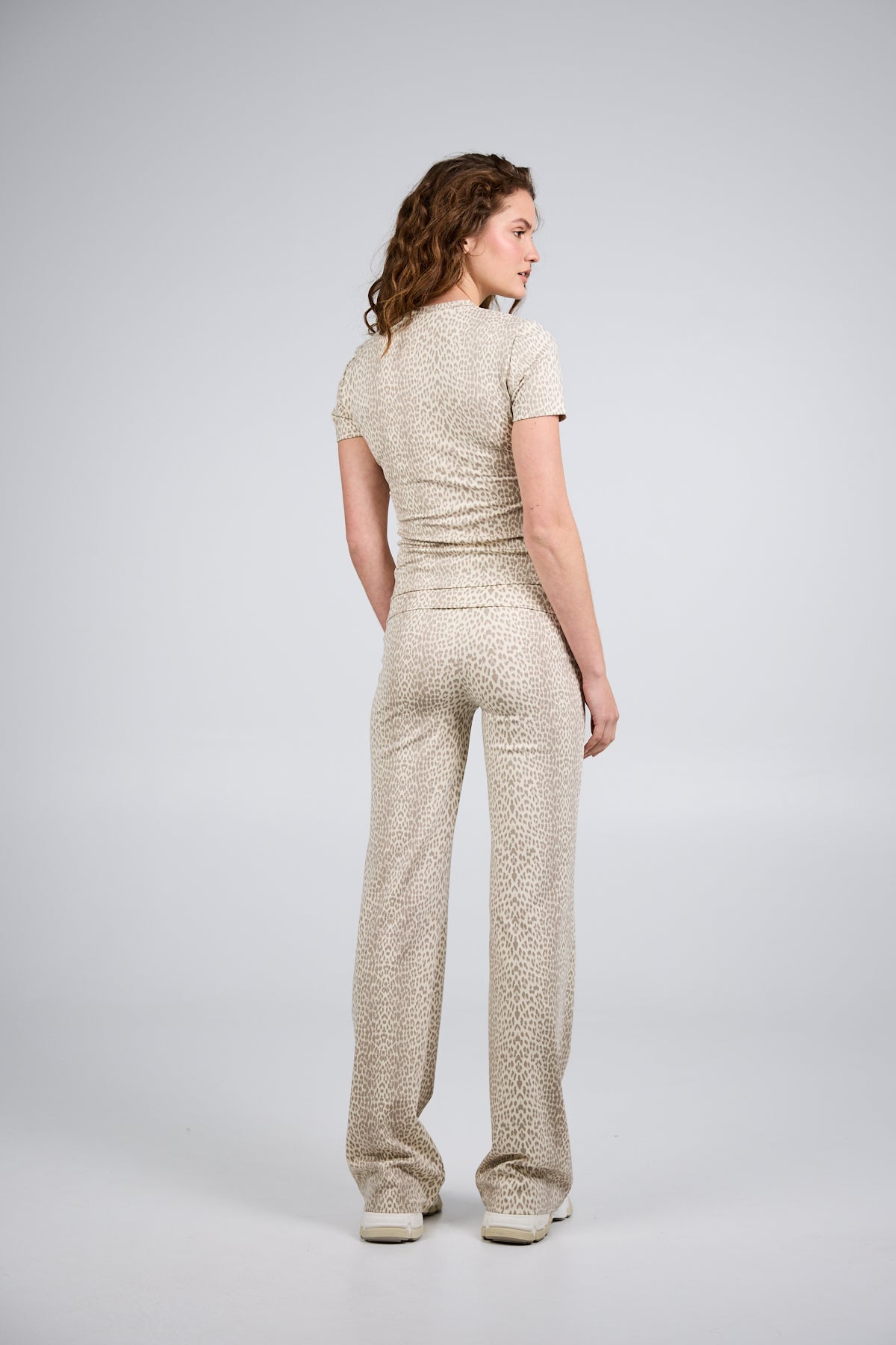 Daisy Flared Leggings Micro Leo Beige