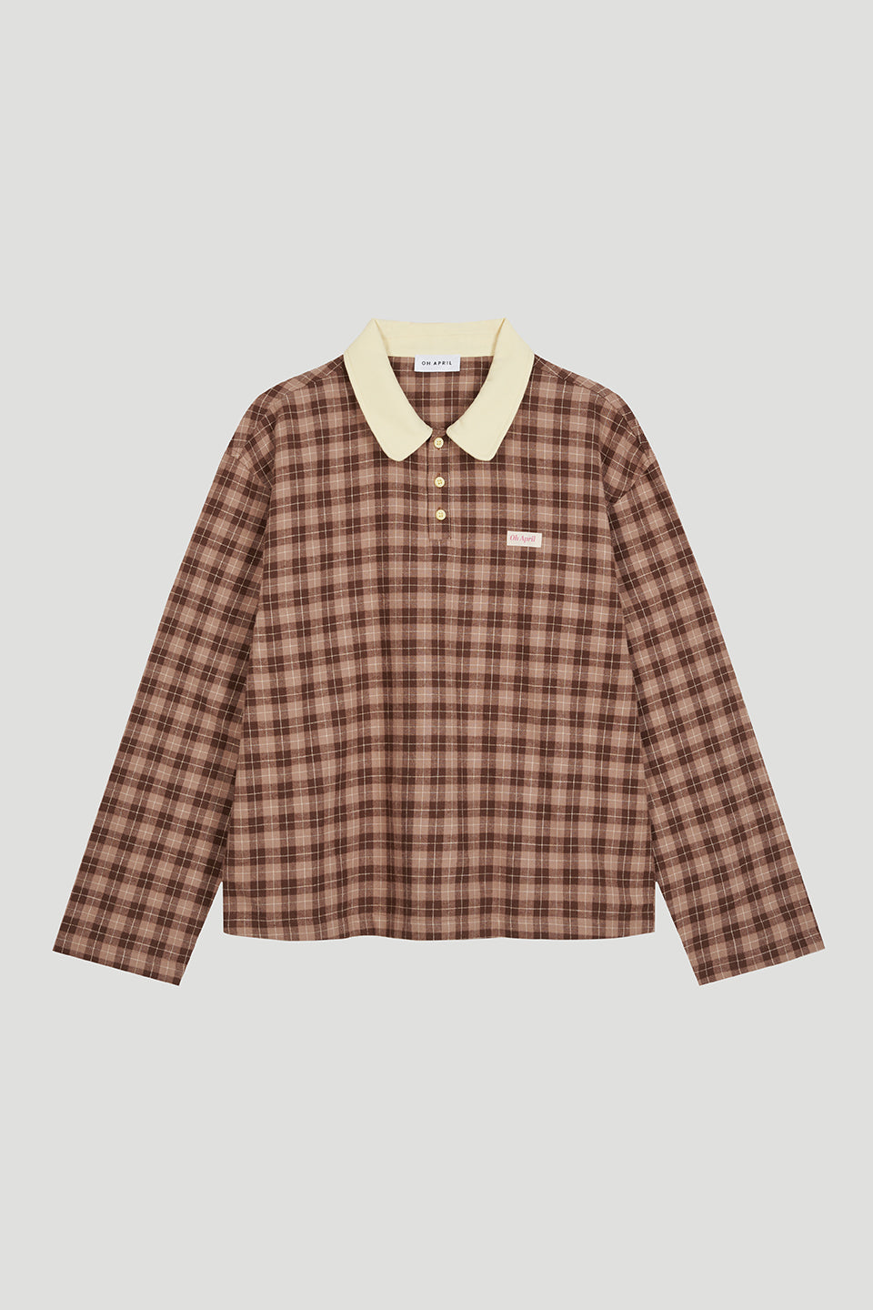 Diana Woven Polo Cocoa Dust Check