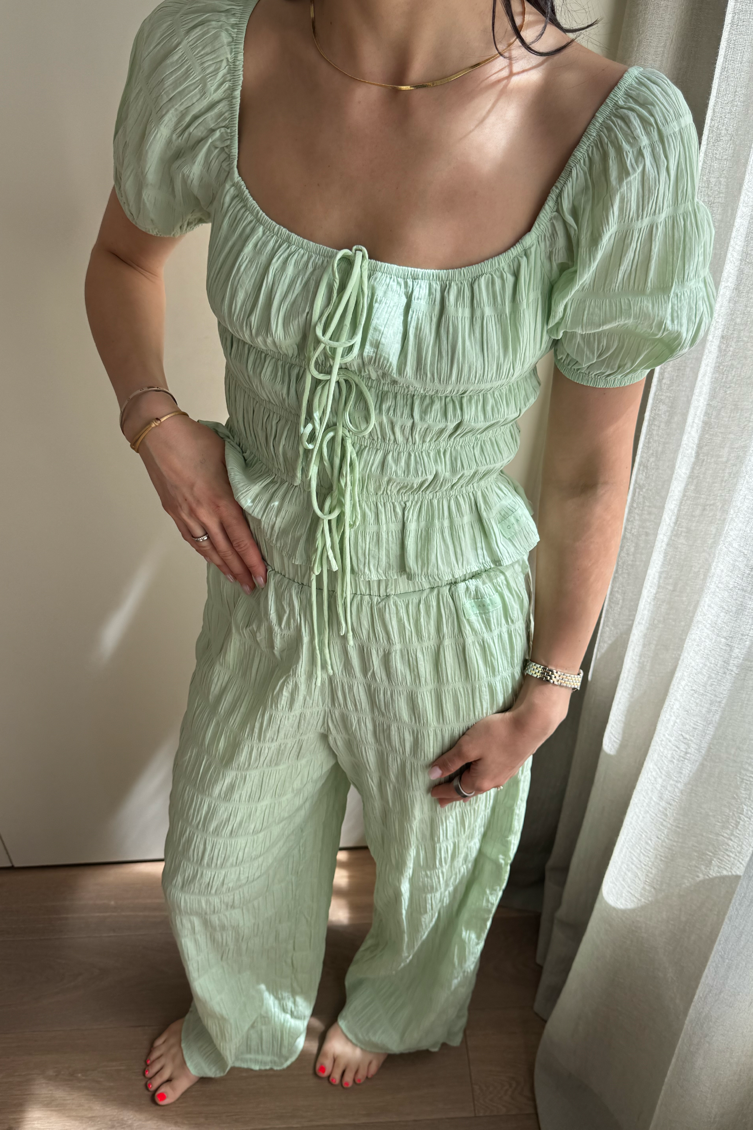 Floris Woven Pants Mint Green