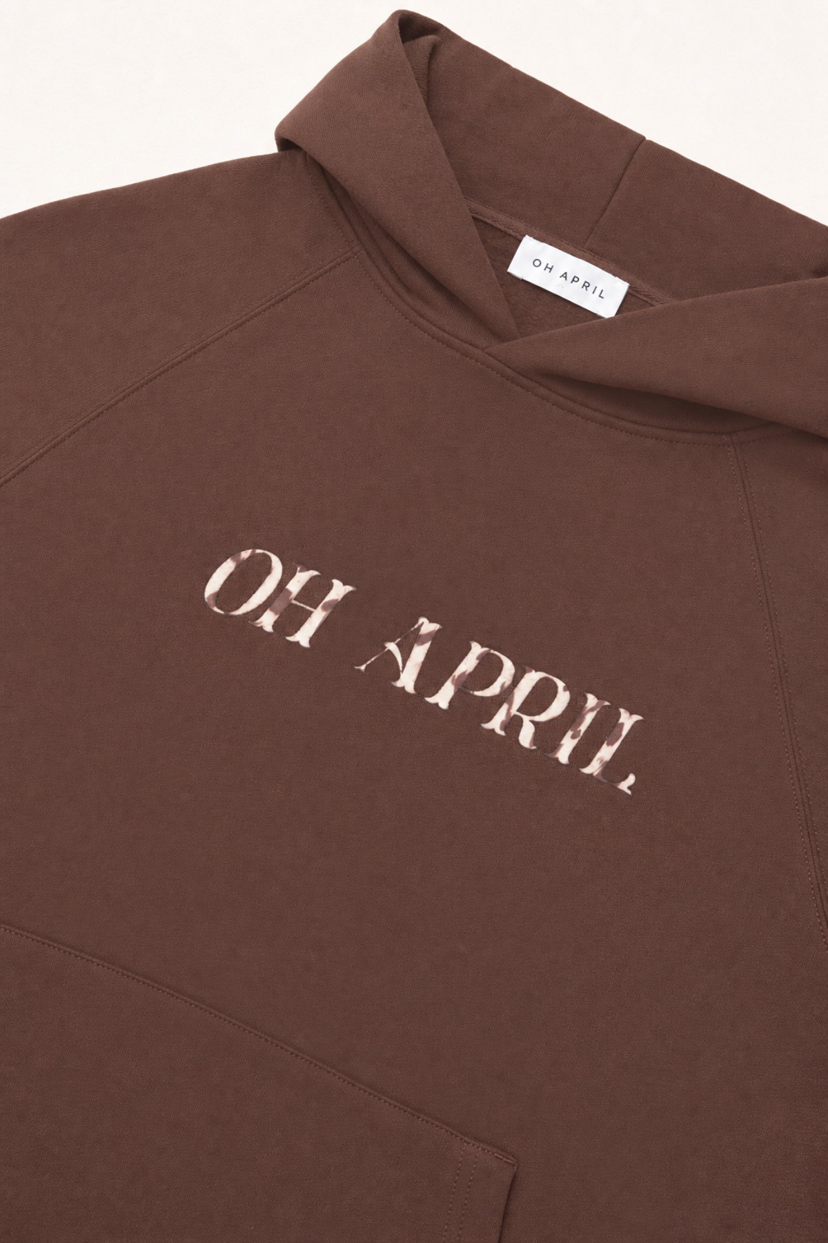 BF Hoodie Raglan Cow Dark Brown