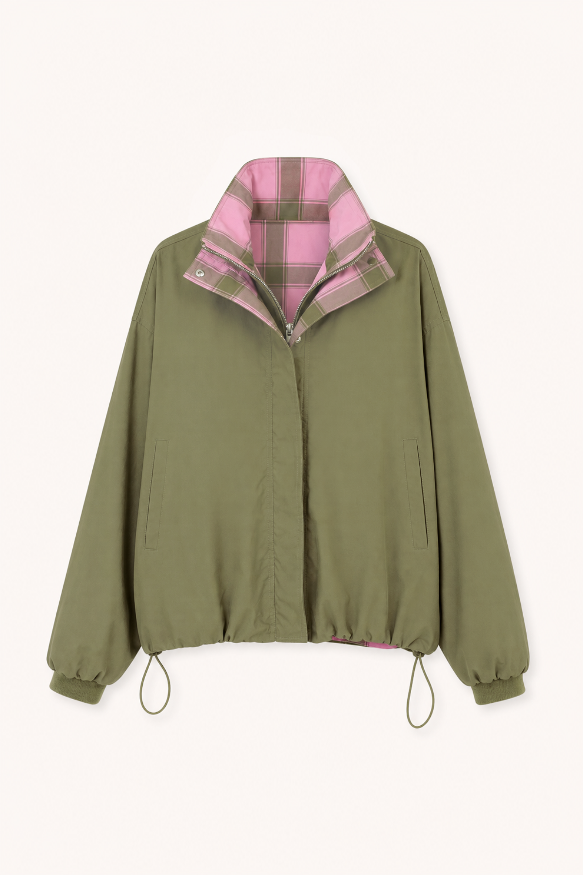 Amine Reversible Jacket Olive/Olive Check