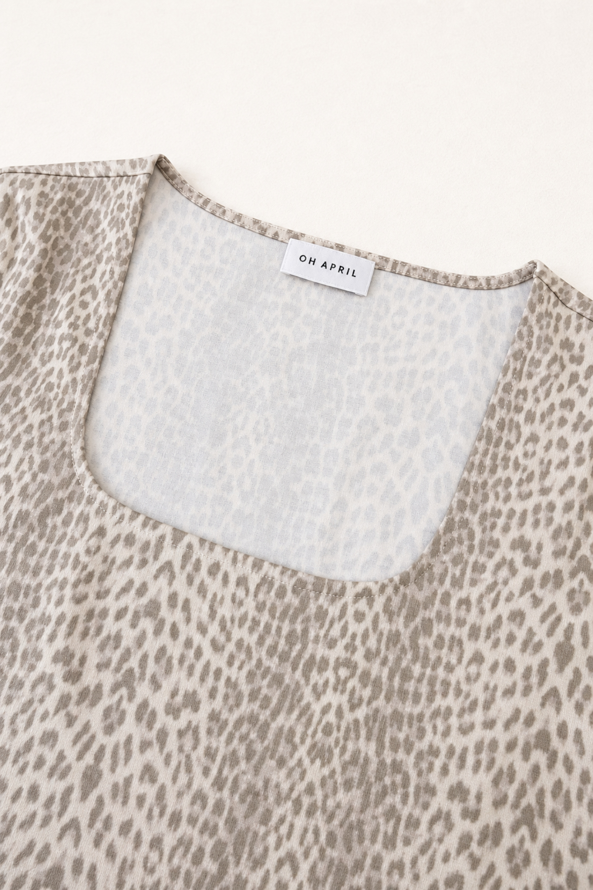 Kalina Slim Fit T-Shirt Micro Leo Beige