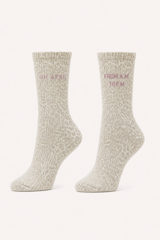 Lotta Ripped Socks Micro Leo Beige