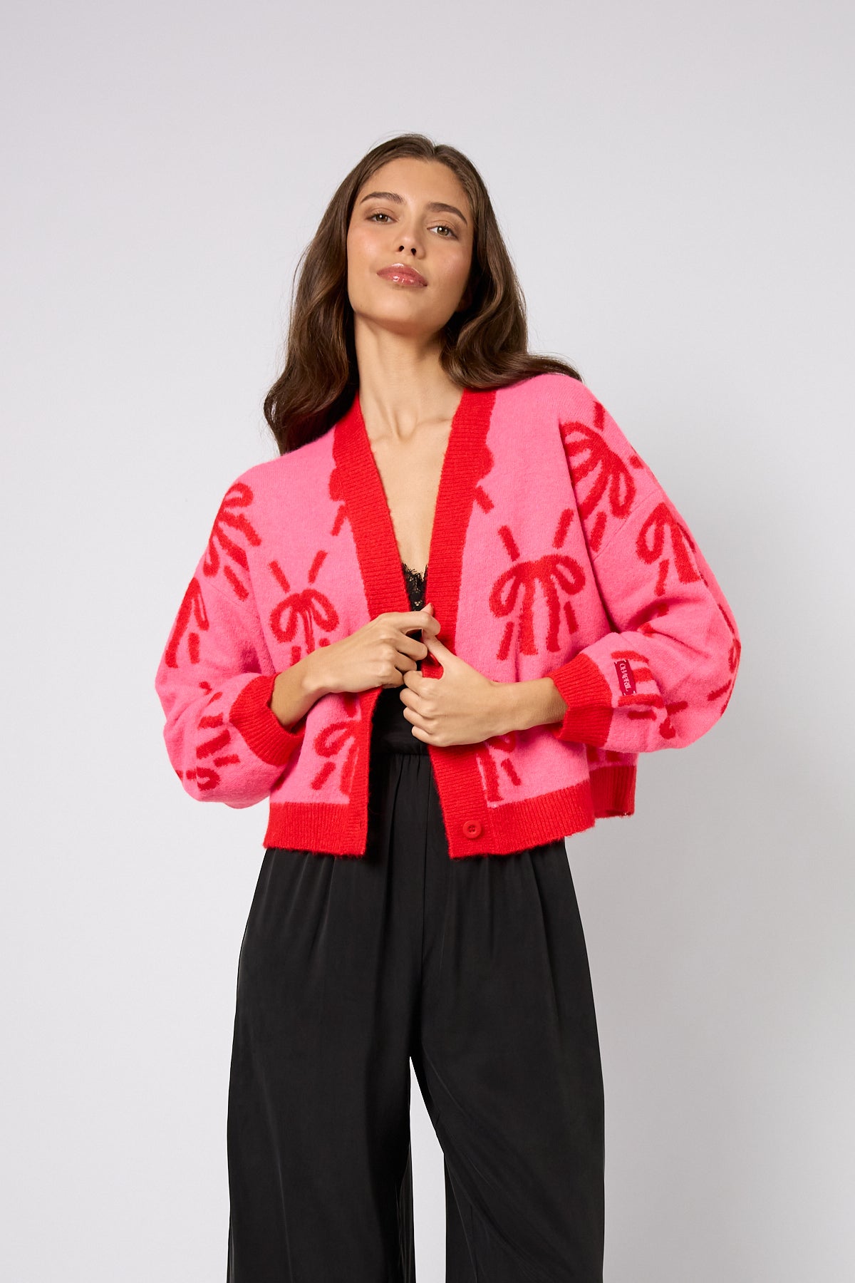 Elfa Knit Cardigan Dark Rose