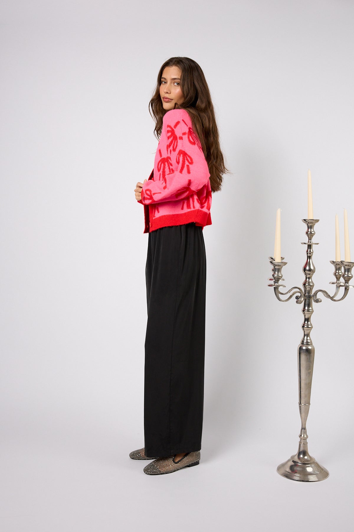 Elfa Knit Cardigan Dark Rose